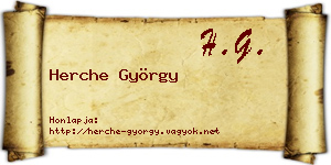 Herche György névjegykártya